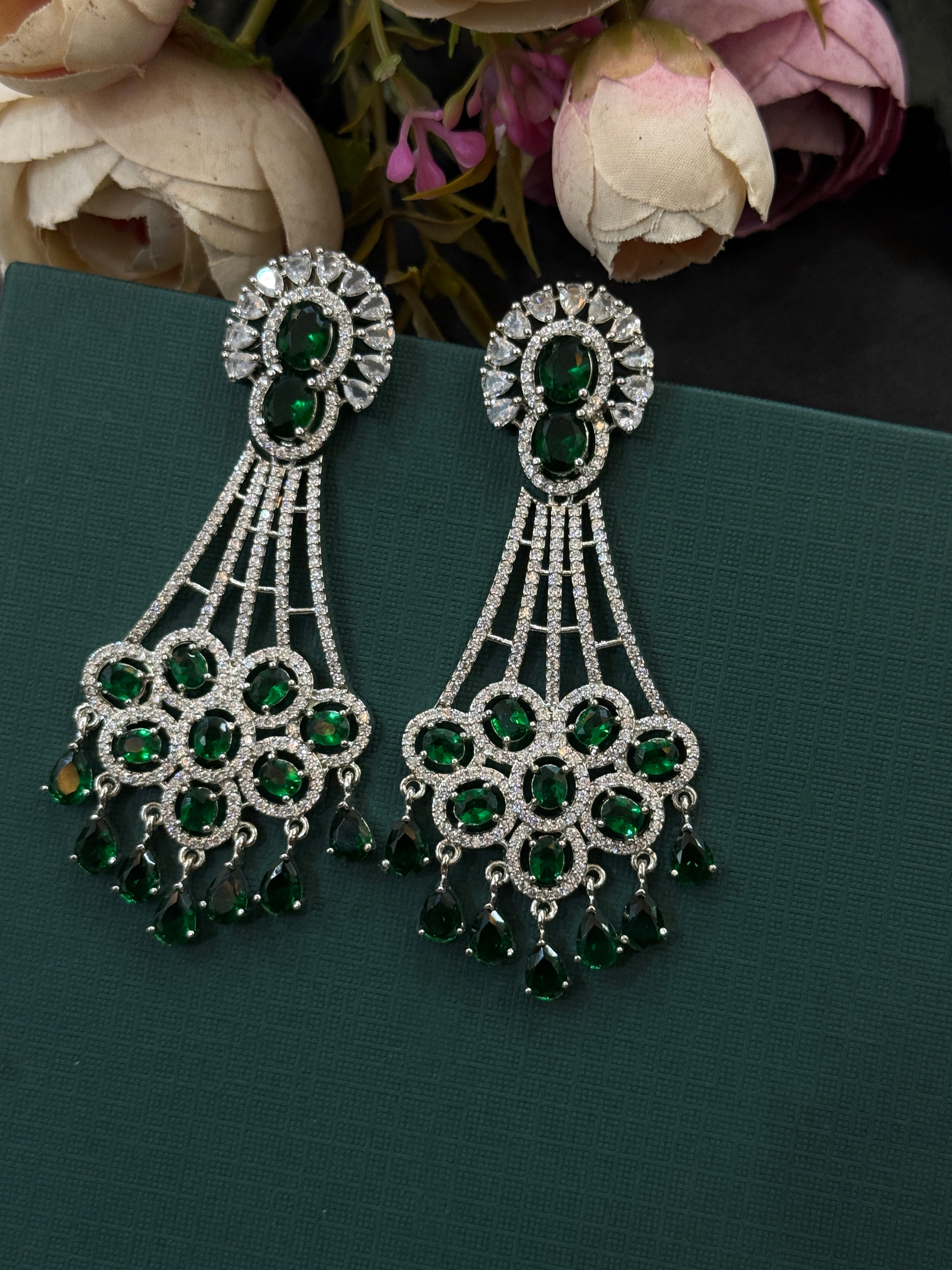 Emerald Green Crystal Luxury Earrings